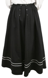 Cotton Twill Walking Skirt - Black w/Gray