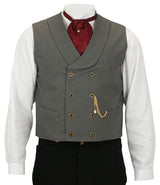 Canvas Double Breasted Vest - Gray