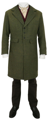 Emerson Tweed Frock Coat - Olive Herringbone