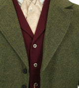 Emerson Tweed Frock Coat - Olive Herringbone