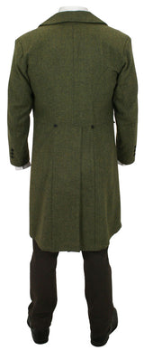 Emerson Tweed Frock Coat - Olive Herringbone