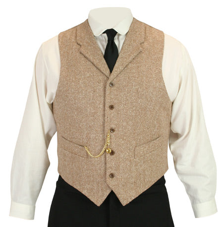Tweed Vest - Tan Herringbone – Historical Emporium