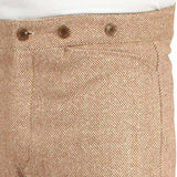 Mens Trousers - Tan Herringbone Tweed