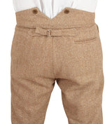 Mens Trousers - Tan Herringbone Tweed