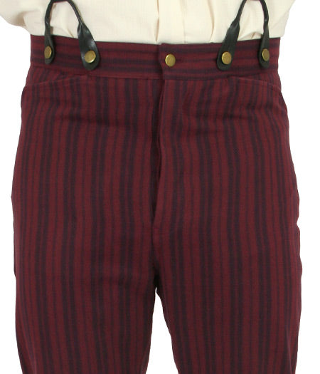 Placerville Trousers - Burgundy/Navy Stripe