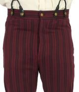 Placerville Trousers - Burgundy/Navy Stripe