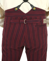 Placerville Trousers - Burgundy/Navy Stripe