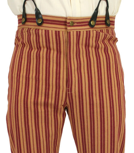 Placerville Striped Trousers - Amber/Maroon