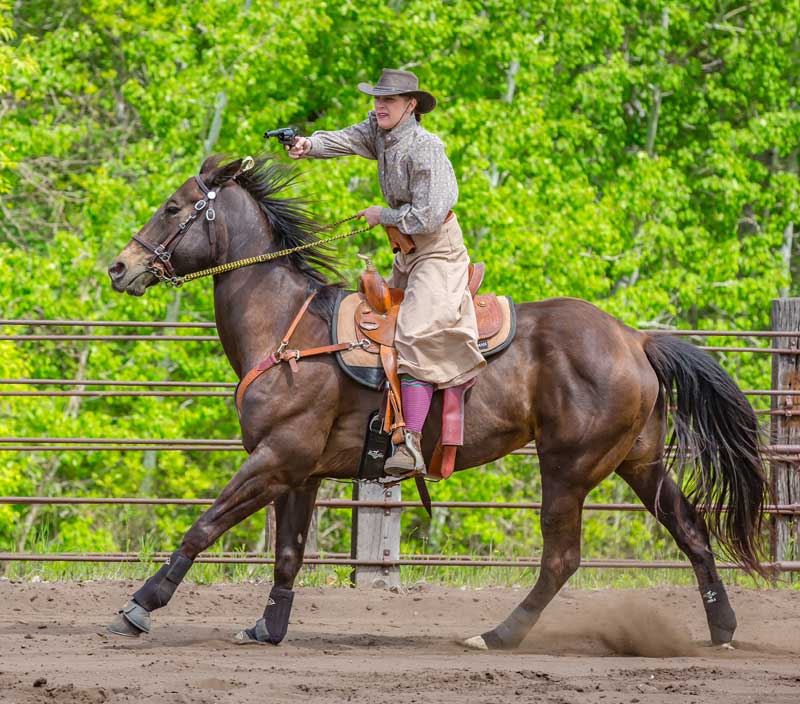 Cowgirl Mounted Shooting Star