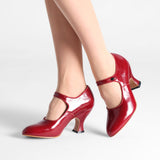 Anna May 1920s Mary Jane High Heels - Oxblood