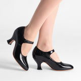 Anna May 1920s Mary Jane High Heels - Black