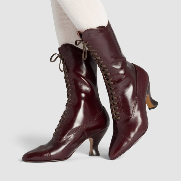 Edith Edwardian Boots Wide (Cordovan)