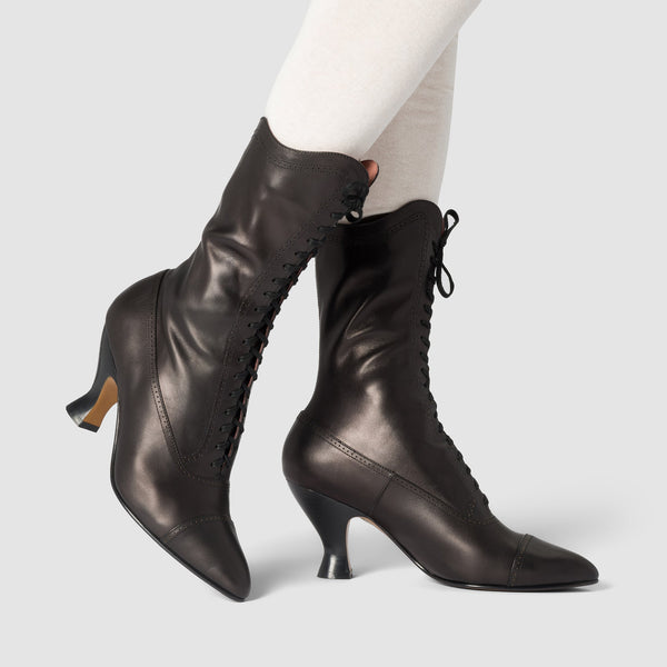 Edith Edwardian Boots (Black)
