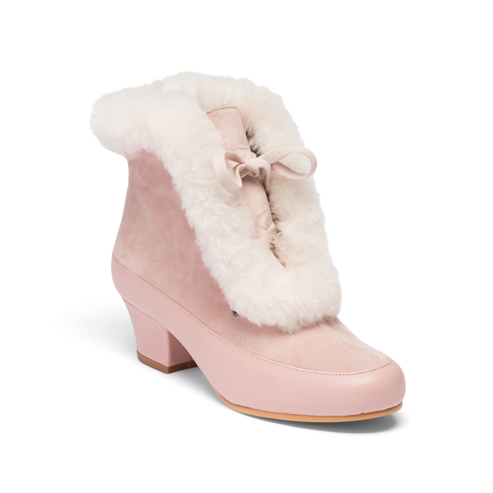 Alpen Retro Winter Booties - Candy Pink/Ivory