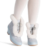 Alpen Retro Winter Booties - Sky Blue/Ivory