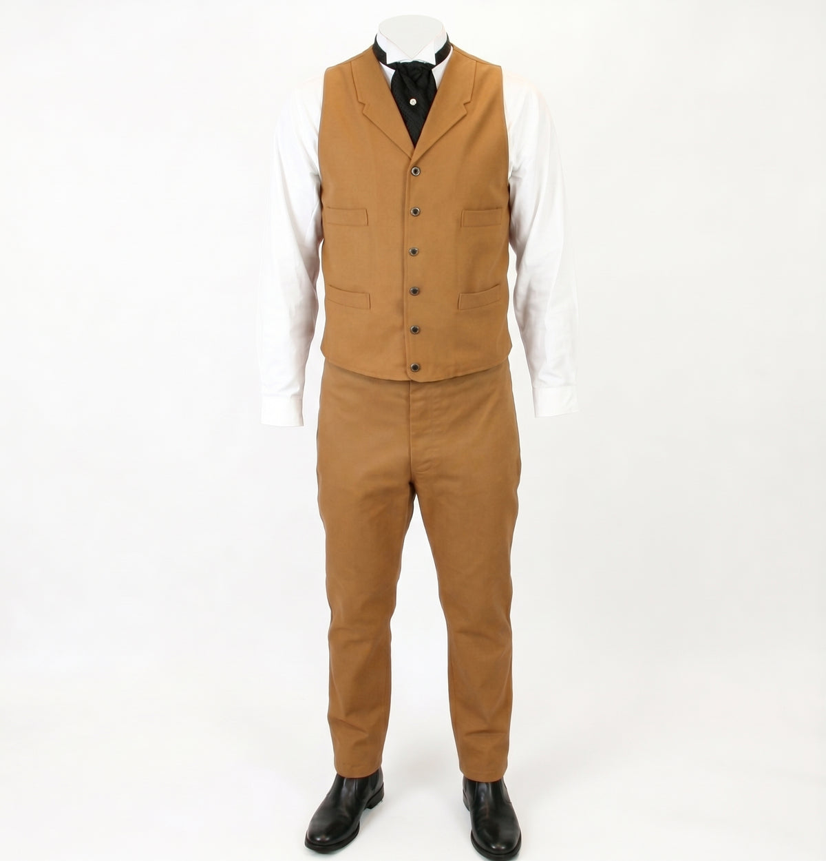 Classic Canvas Vest and Trousers - Brown