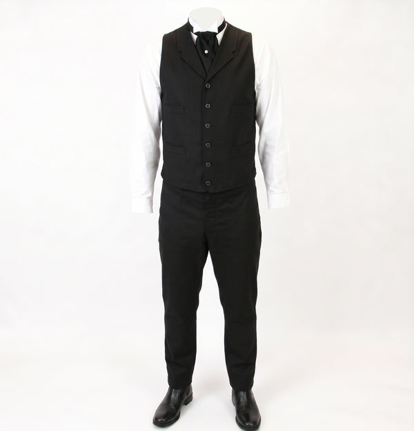 Classic Canvas Vest and Trousers - Black