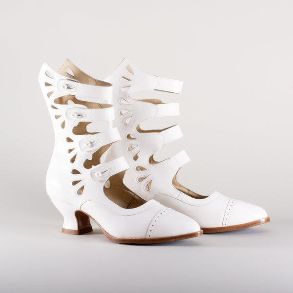 Colette Edwardian Button Boots - Soft Ivory