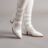 Colette Edwardian Button Boots (Soft Ivory)