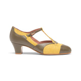 Doris 1920s Pumps - Chartreuse/Olive