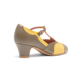 Doris 1920s Pumps - Chartreuse/Olive