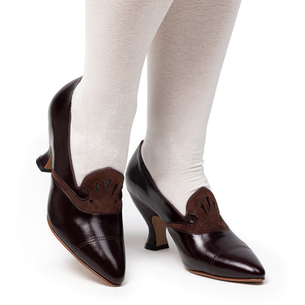 Elsie Edwardian Pumps (Cordovan/Chocolate)