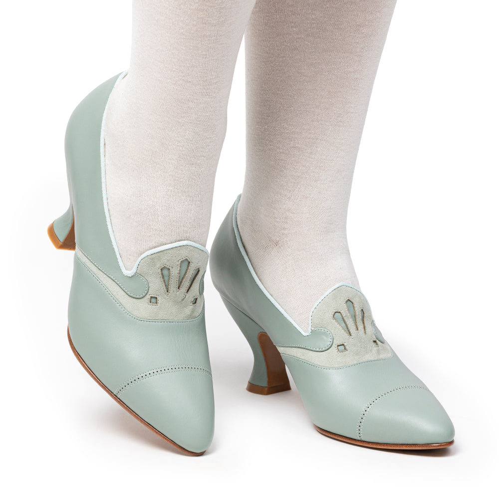 Elsie Edwardian Pumps (Seafoam)