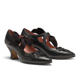 Laurel Beaded Edwardian Shoes (Black)