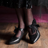 Laurel Beaded Edwardian Shoes (Black)