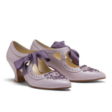 Laurel Beaded Edwardian Shoes (Dusty Lilac)