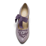 Laurel Beaded Edwardian Shoes (Dusty Lilac)