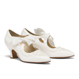 Laurel Beaded Edwardian Shoes (Soft White)