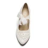 Laurel Beaded Edwardian Shoes (Soft White)