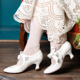 Laurel Beaded Edwardian Shoes (Soft White)