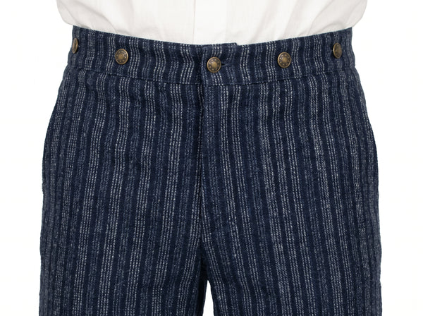 Preston Striped Trousers - Navy