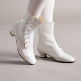 Renoir Victorian Button Boots (Soft Ivory)