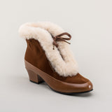 Alpen Retro Winter Booties - Brown/Ivory