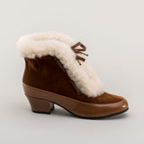 Alpen Retro Winter Booties - Brown/Ivory