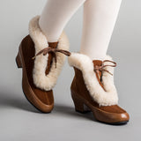 Alpen Retro Winter Booties - Brown/Ivory