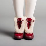 Alpen Retro Winter Booties - Oxblood/Ivory