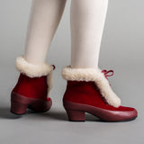 Alpen Retro Winter Booties - Oxblood/Ivory