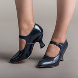 Anna May 1920s Mary Jane High Heels - Navy