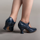 Anna May 1920s Mary Jane High Heels - Navy