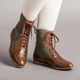 Anne Boots - Brown/Olive