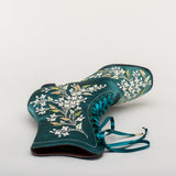Flora Women's Embroidered Boots (Emerald Green)