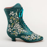 Flora Women's Embroidered Boots (Emerald Green)