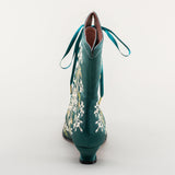 Flora Women's Embroidered Boots (Emerald Green)