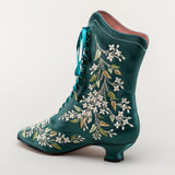 Flora Women's Embroidered Boots (Emerald Green)