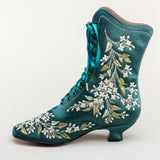 Flora Women's Embroidered Boots (Emerald Green)