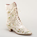 Flora Women's Embroidered Boots (Ivory)
